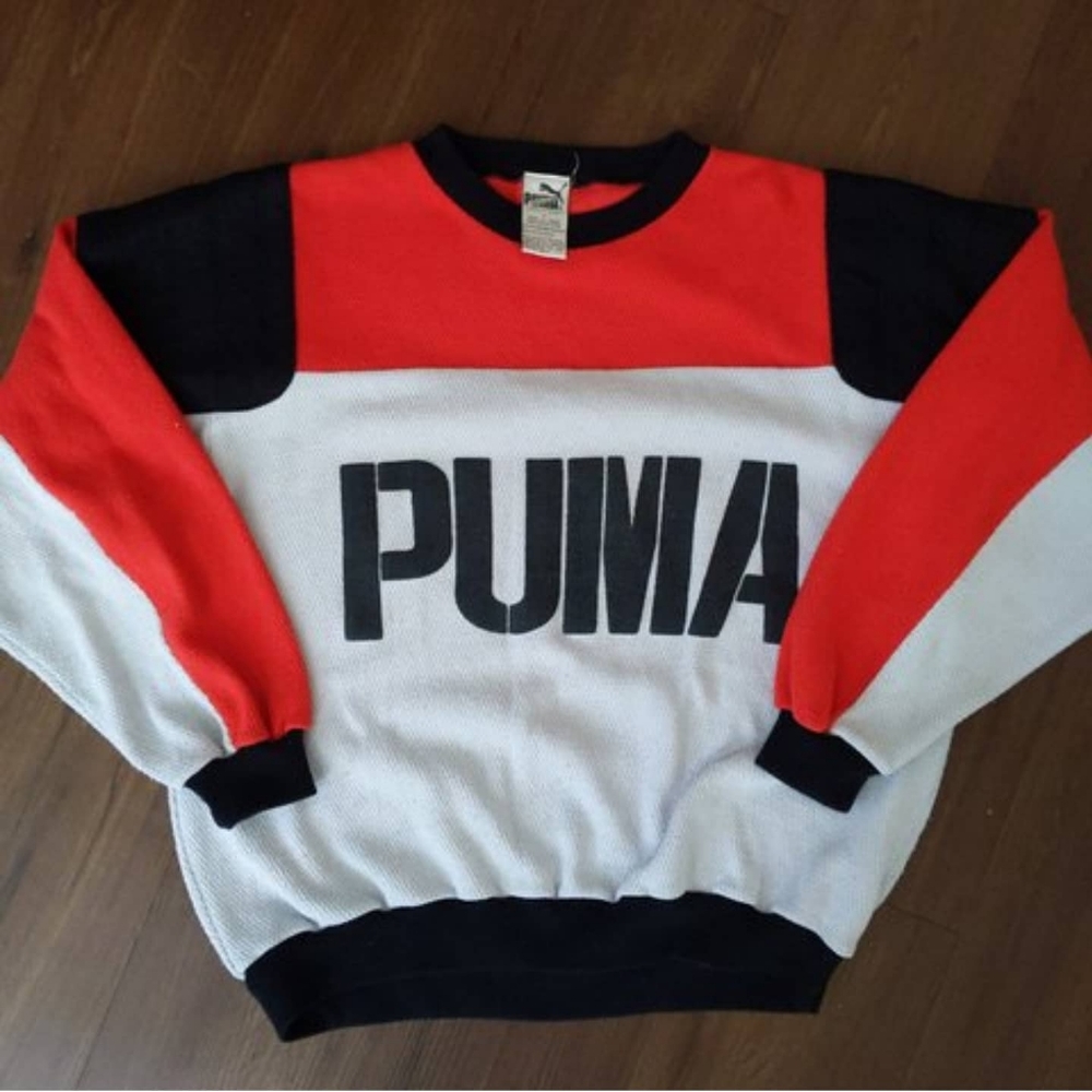 Vintage 80's Puma sweater with shoulder pads